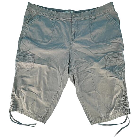 Cato Woman Capri Drawstring Hem Pants Pockets Plus Size 20W 98% Cotton Gray - Picture 1 of 15